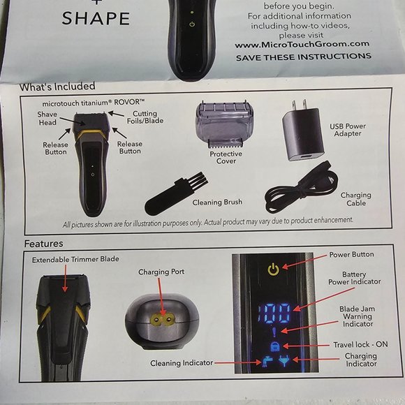 Micro Touch Titanium Rovor, Black - Picture 4 of 4